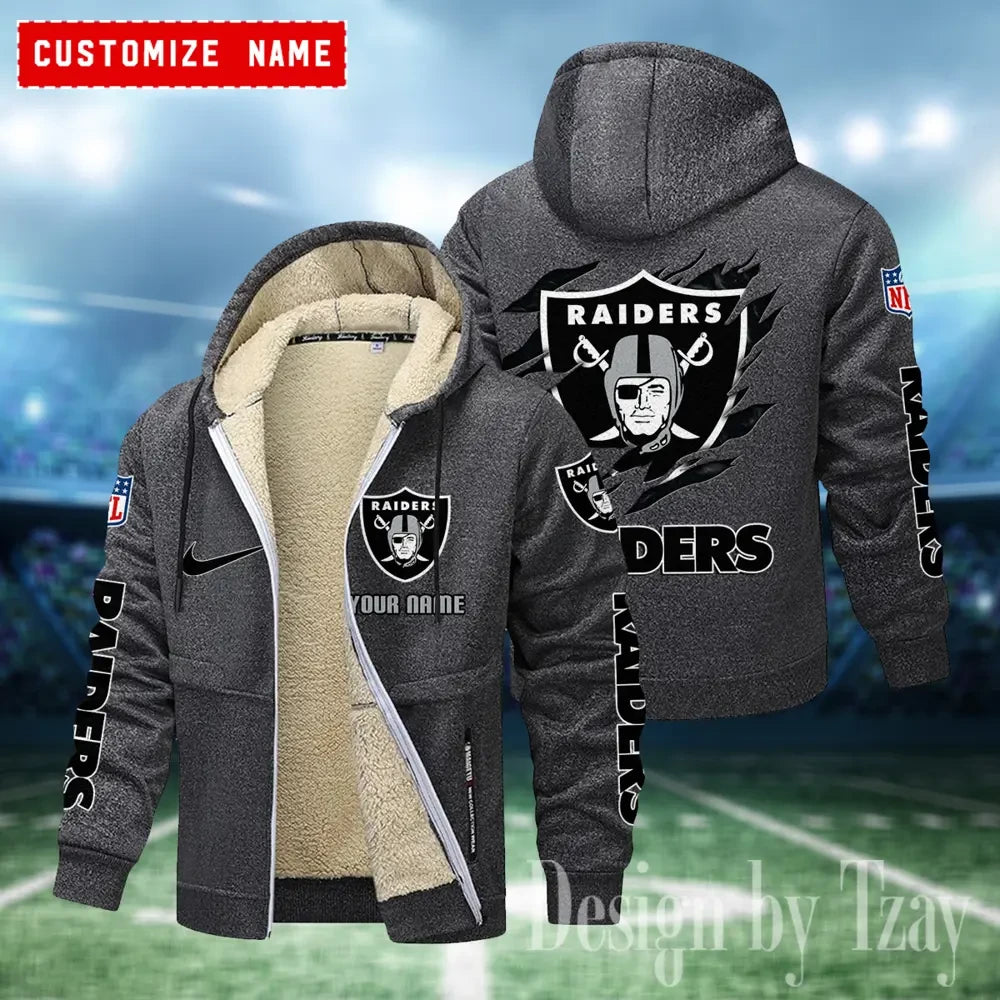 Las Vegas Raiders Hoodies Zip Velvet Coat ANZTZH082