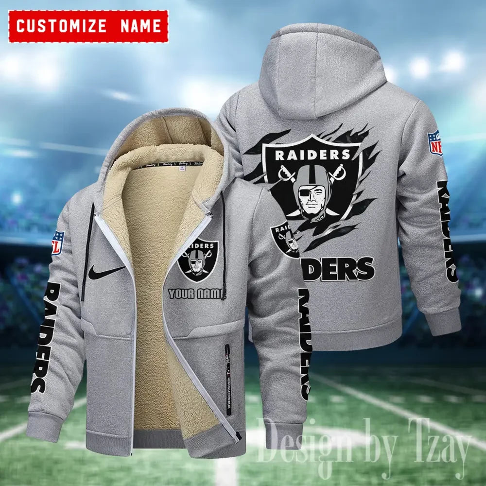 Las Vegas Raiders Hoodies Zip Velvet Coat ANZTZH082
