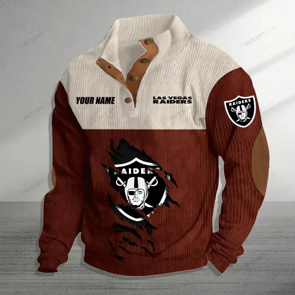 Las Vegas Raiders Color Block Stand Collar Sweatshirt CBSCS-P3B2C8