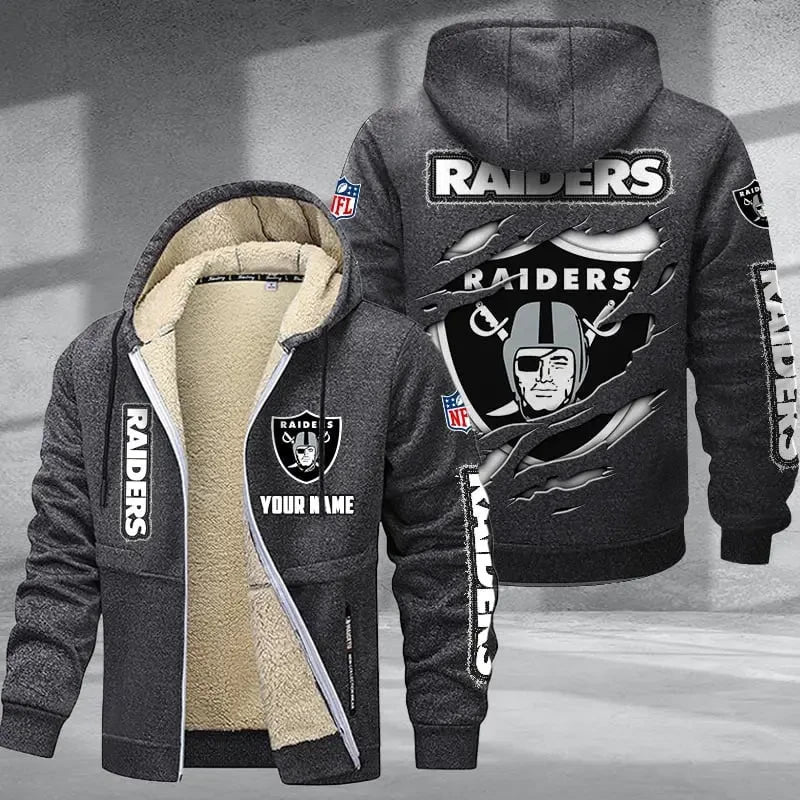 Las Vegas Raiders DMTZ0370 Premium Thick Zip-Up Hoodie