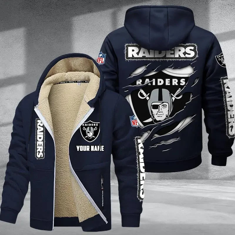Las Vegas Raiders DMTZ0370 Premium Thick Zip-Up Hoodie