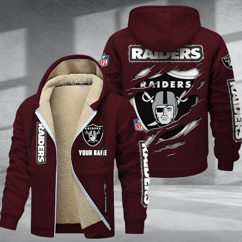 Las Vegas Raiders DMTZ0370 Premium Thick Zip-Up Hoodie