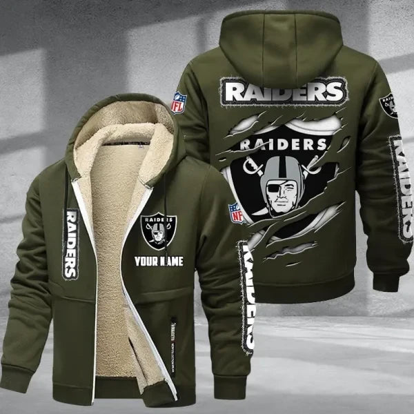 Las Vegas Raiders DMTZ0370 Premium Thick Zip-Up Hoodie