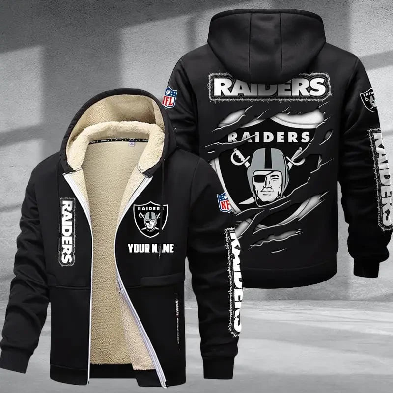 Las Vegas Raiders DMTZ0370 Premium Thick Zip-Up Hoodie