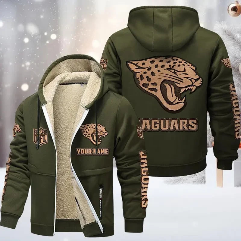 Jacksonville Jaguars DMTZ0852 Premium Sherpa-Lined Winter Hoodie – Personalized Edition