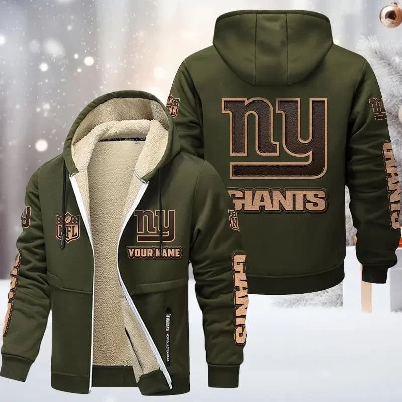 New York Giants DMTZ0861 Premium Sherpa-Lined Winter Hoodie – Personalized Edition