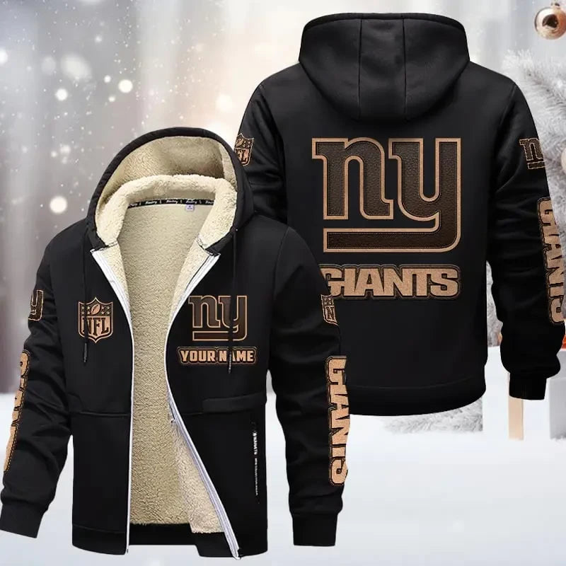 New York Giants DMTZ0861 Premium Sherpa-Lined Winter Hoodie – Personalized Edition