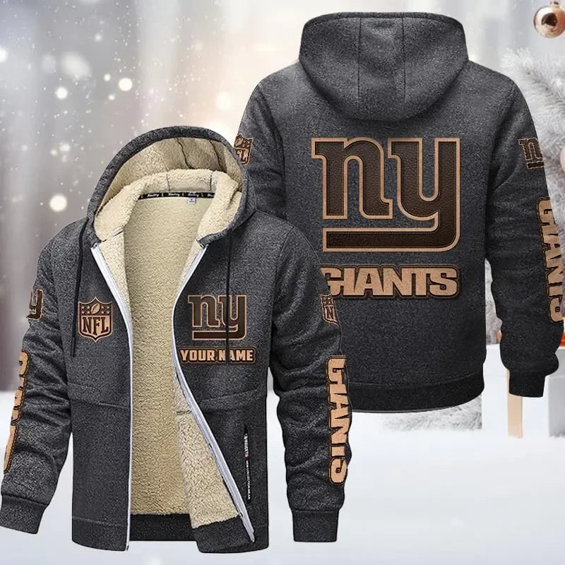 New York Giants DMTZ0861 Premium Sherpa-Lined Winter Hoodie – Personalized Edition