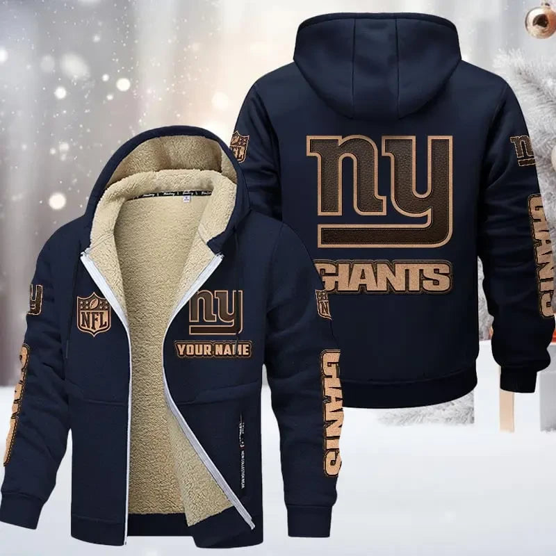 New York Giants DMTZ0861 Premium Sherpa-Lined Winter Hoodie – Personalized Edition