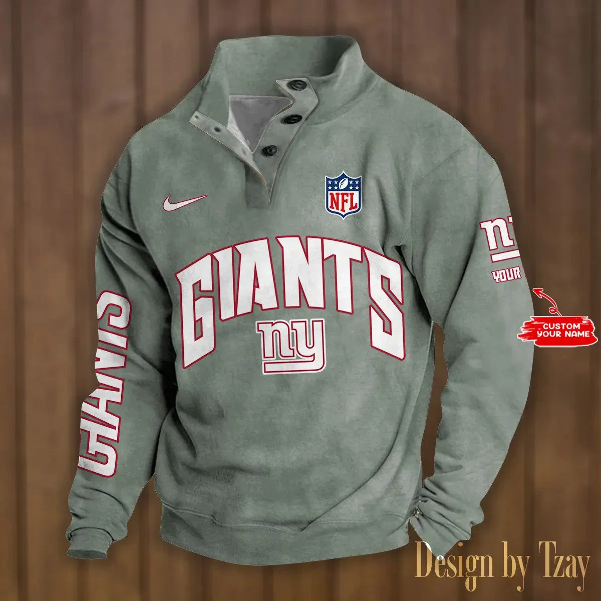 New York Giants Premium Stand-Collar Game-Day Pullover - Engineered Warmth & Personalized Name S9DBSCH056