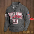 SPTS9DBSCH308 New York Giants Premium Stand-Collar Game-Day Pullover - Engineered Warmth & Personalized Names DV8