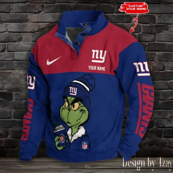 New York Giants Premium Stand-Collar Game-Day Pullover - Engineered Warmth & Personalized Name S9DBSCH722