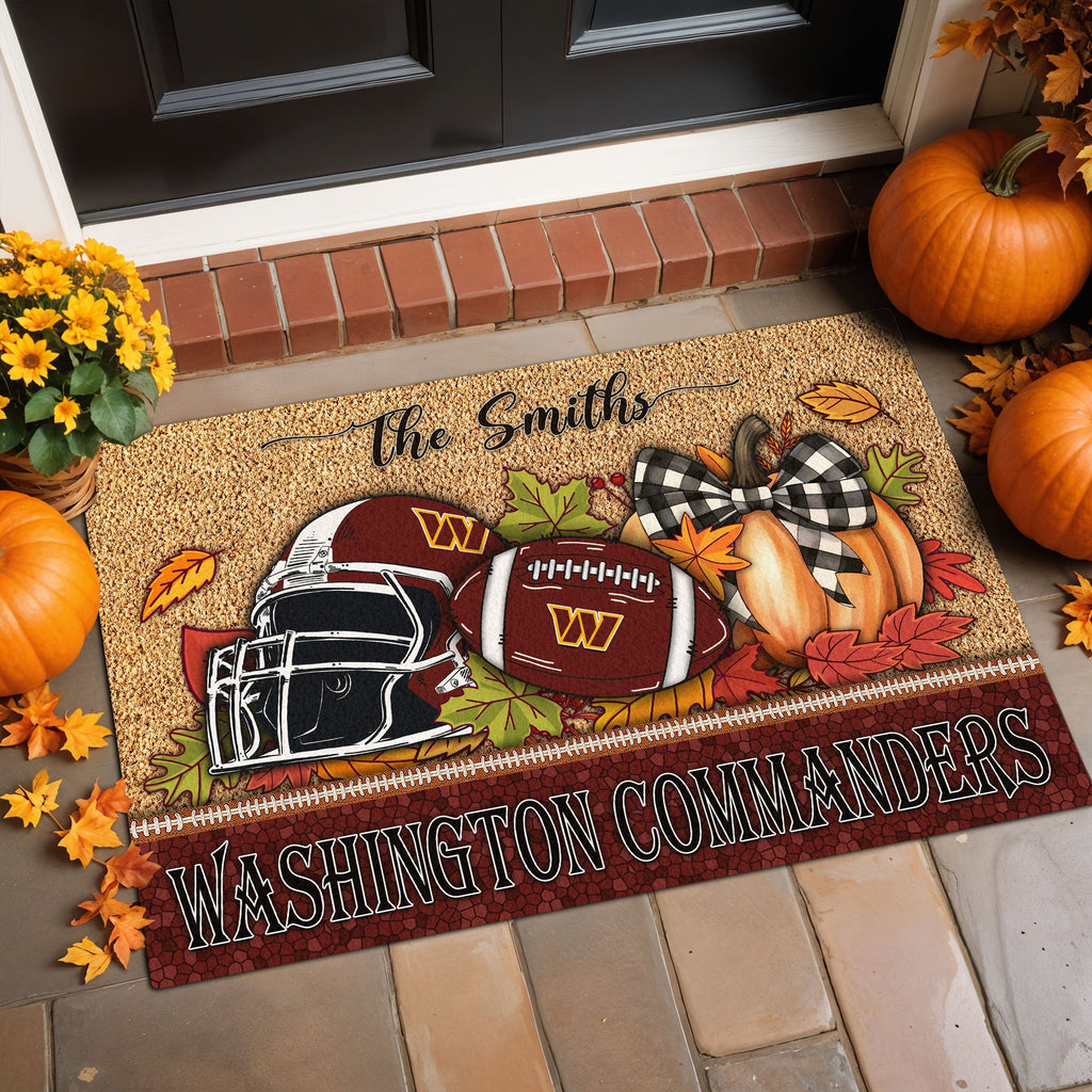 Washington Commanders Doormat Custom Your Family Name BGDMM691