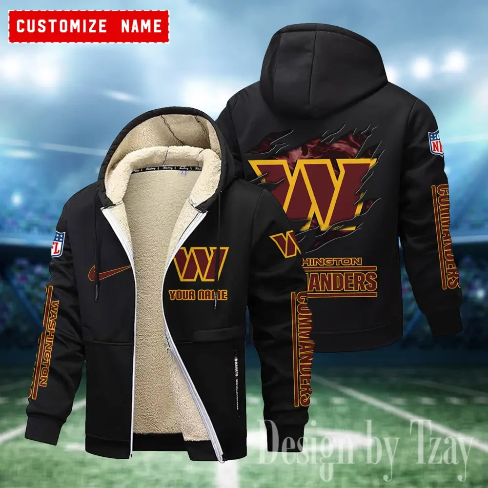 Washington Commanders Hoodies Zip Velvet Coat ANZTZH097