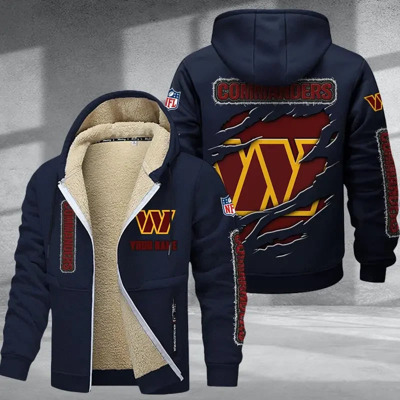 Washington Commanders DMTZ0385 Thickened Zipper Hoodies