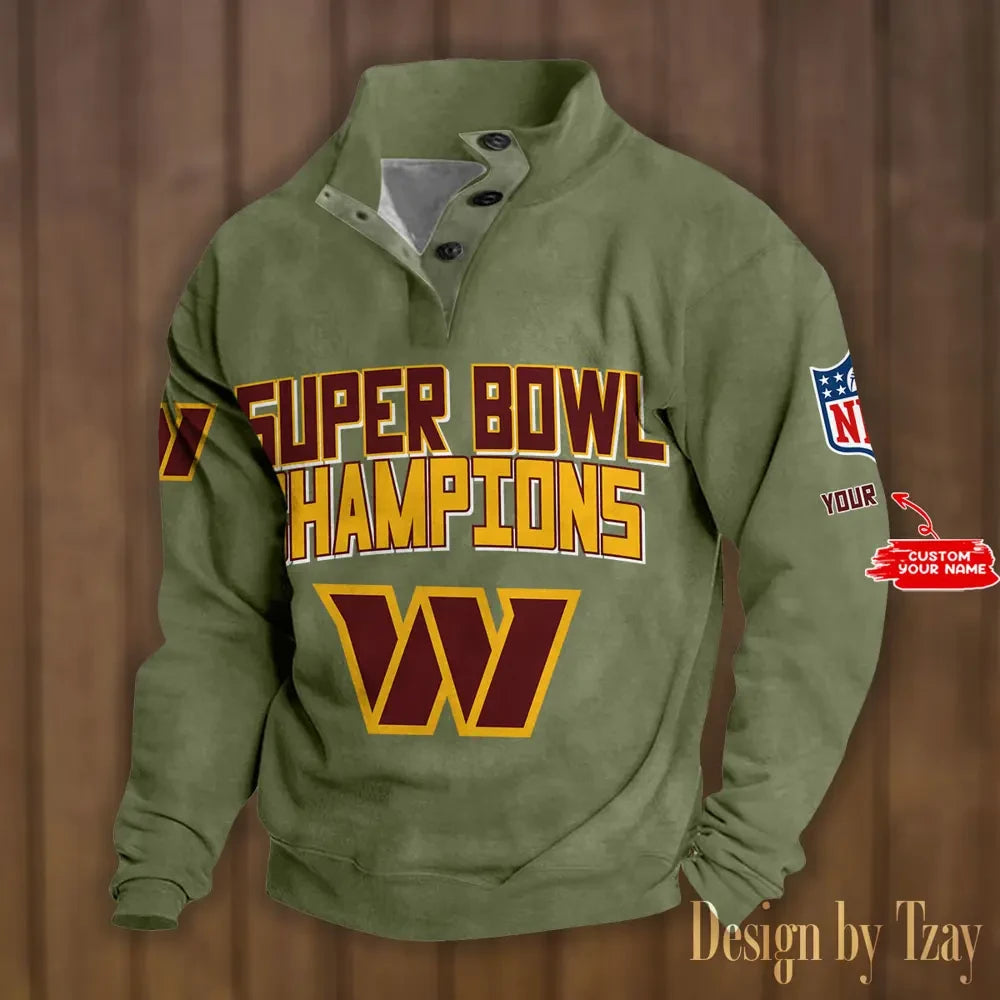 SPTS9DBSCH316-Washington Commanders Premium Stand-Collar Game-Day Pullover - Engineered Warmth & Personalized Names DV8