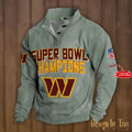 SPTS9DBSCH316-Washington Commanders Premium Stand-Collar Game-Day Pullover - Engineered Warmth & Personalized Names DV8