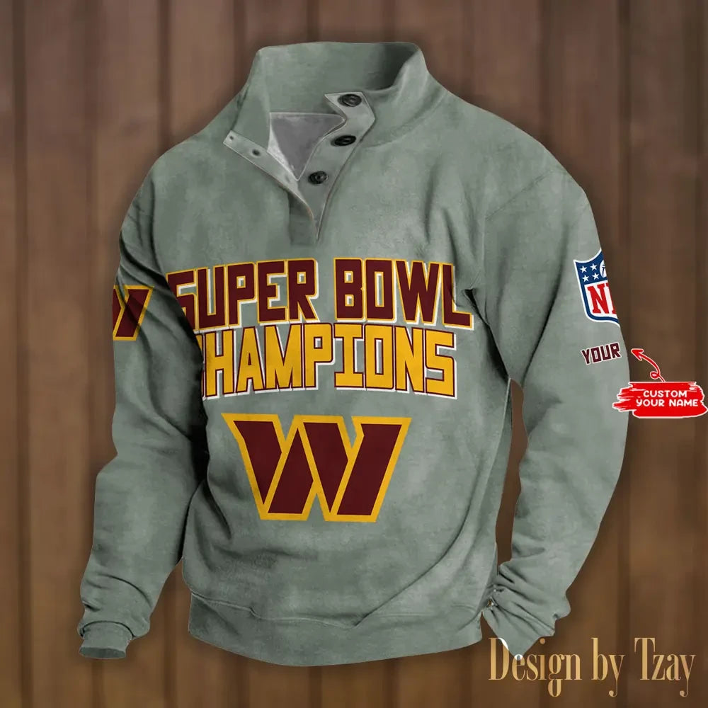 SPTS9DBSCH316-Washington Commanders Premium Stand-Collar Game-Day Pullover - Engineered Warmth & Personalized Names DV8