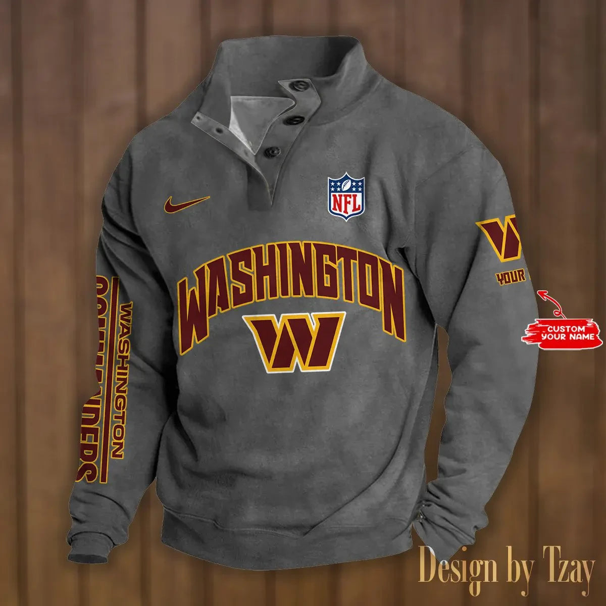 Washington Commanders Premium Stand-Collar Game-Day Pullover - Engineered Warmth & Personalized Name S9DBSCH064