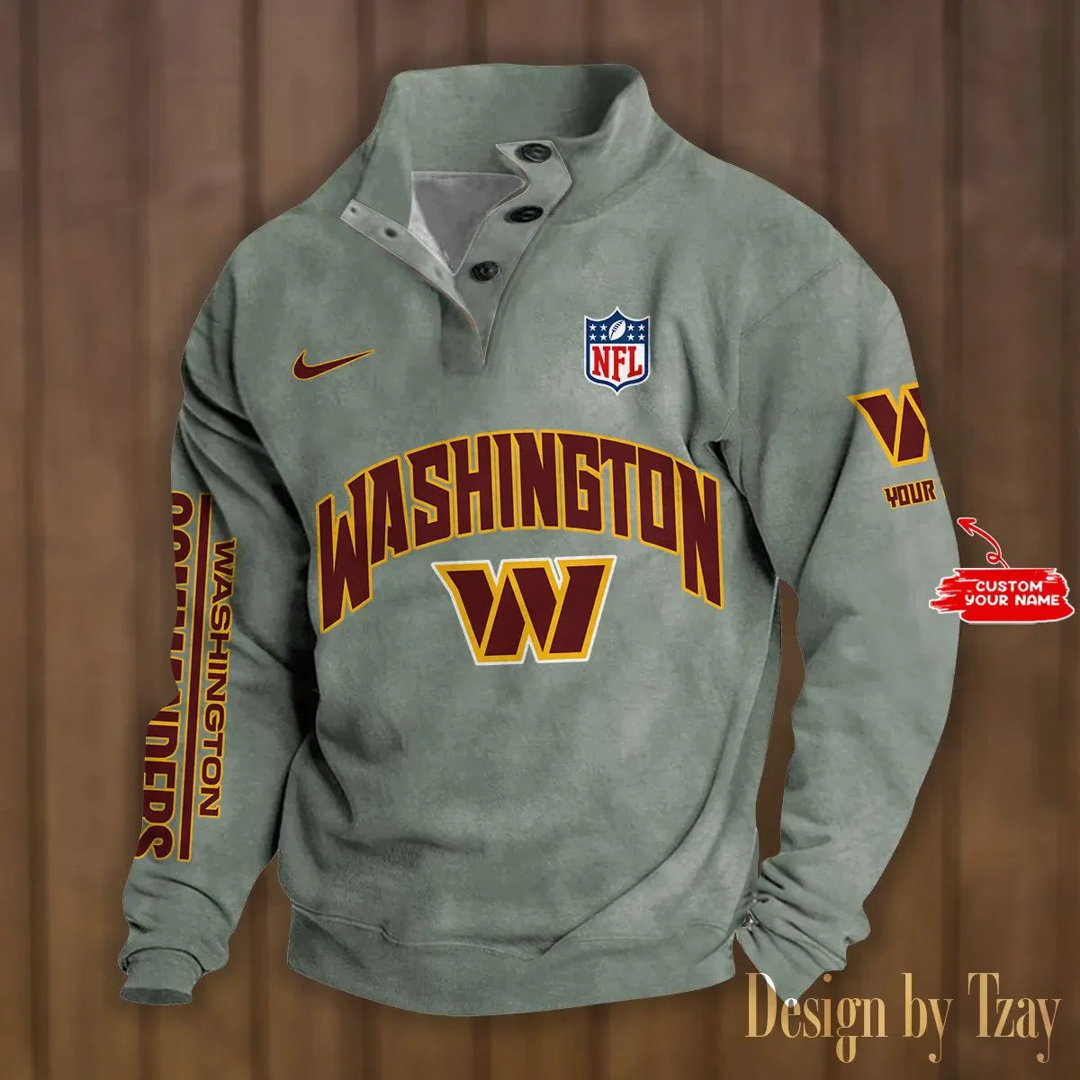 Washington Commanders Premium Stand-Collar Game-Day Pullover - Engineered Warmth & Personalized Name S9DBSCH064