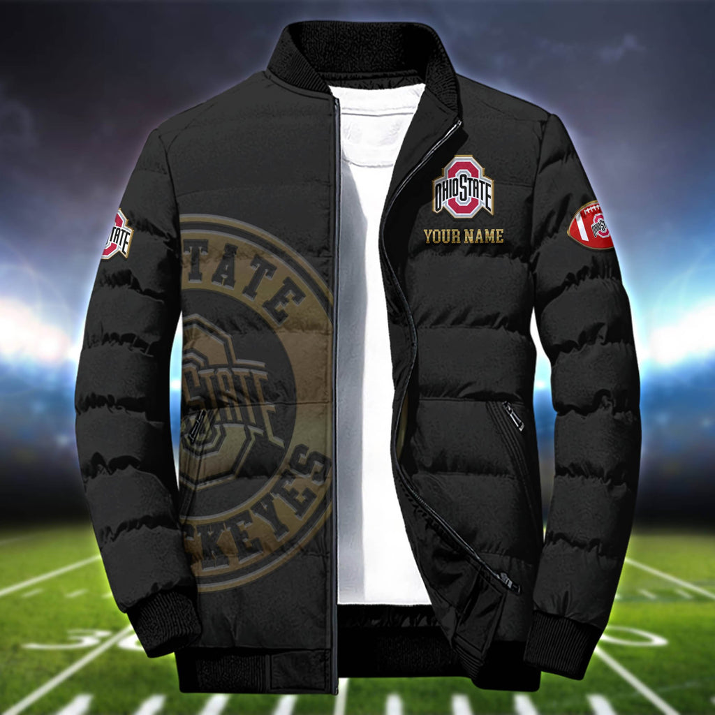 Ohio State Buckeyes Sport Puffer Jacket Personalized Your Name, Football Team Jacket For Fan, Sport Gifts ETHY-52820 Puffer Jacket