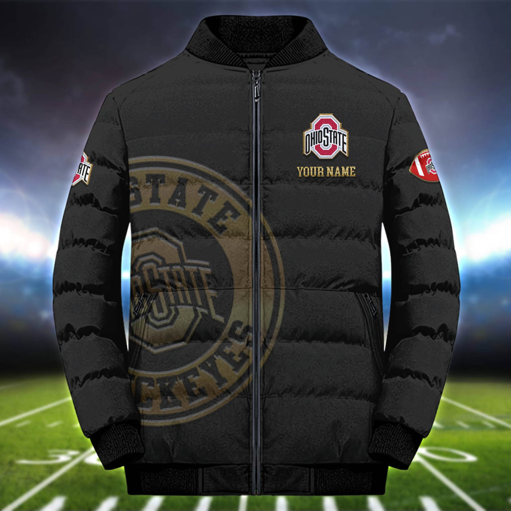Ohio State Buckeyes Sport Puffer Jacket Personalized Your Name, Football Team Jacket For Fan, Sport Gifts ETHY-52820 Puffer Jacket