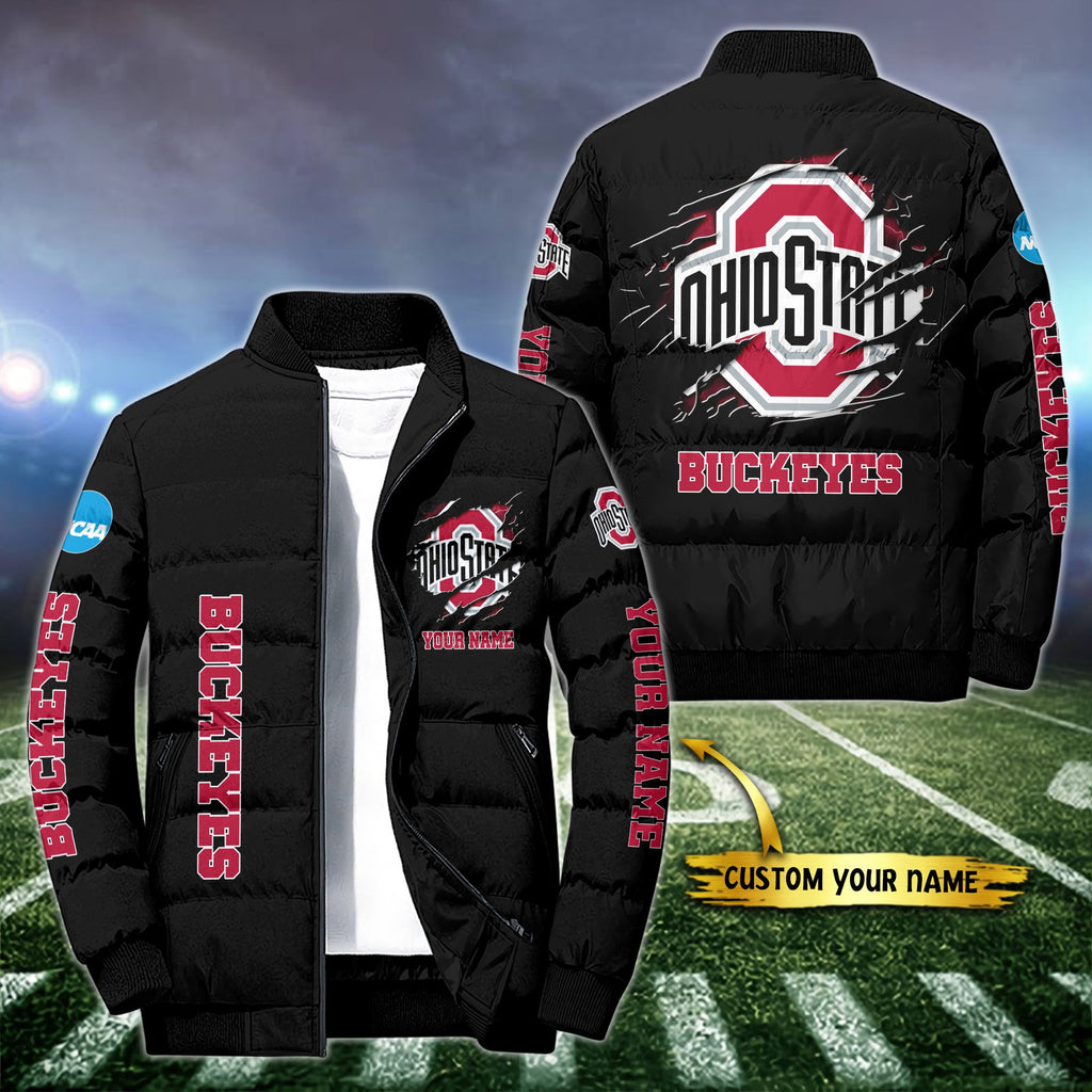 Ohio State Buckeyes Puffer Jacket Custom Your Name , Sport Jacket, FootBall Fan Gifts EHIVM-52774
