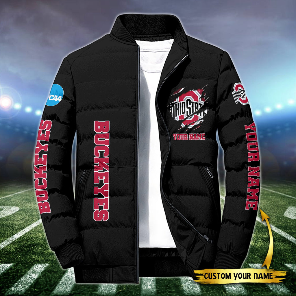 Ohio State Buckeyes Puffer Jacket Custom Your Name , Sport Jacket, FootBall Fan Gifts EHIVM-52774