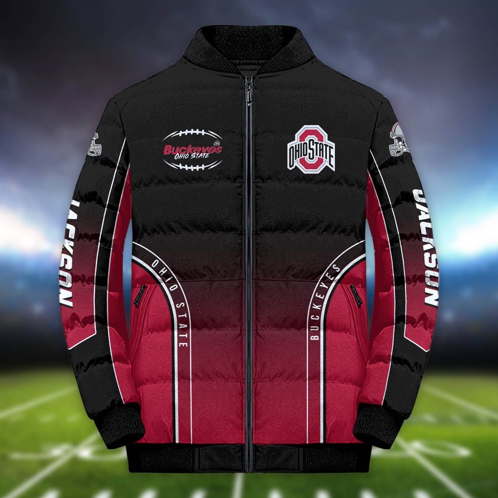 Ohio State Buckeyes Sport Puffer Jacket Custom Your Name, Sport Team Jackets, Sport Gifts For Football Lovers ETHY-61688 Puffer Jacket